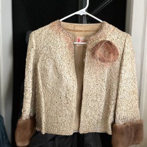 vintage balletcore avantgarde "rosette" ribbon bolero jacket (very prada)